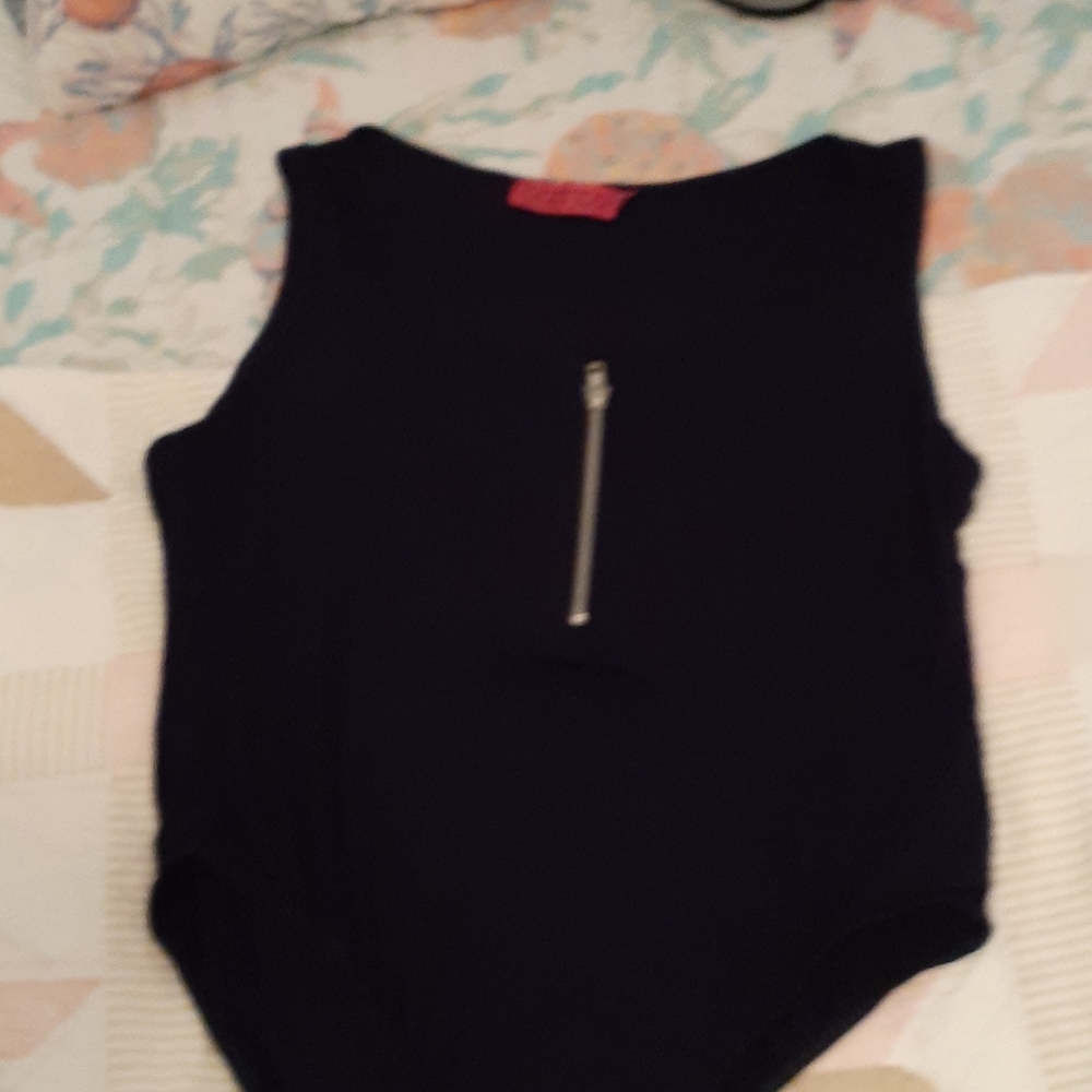 Navy blue one piece snaps at crotch area